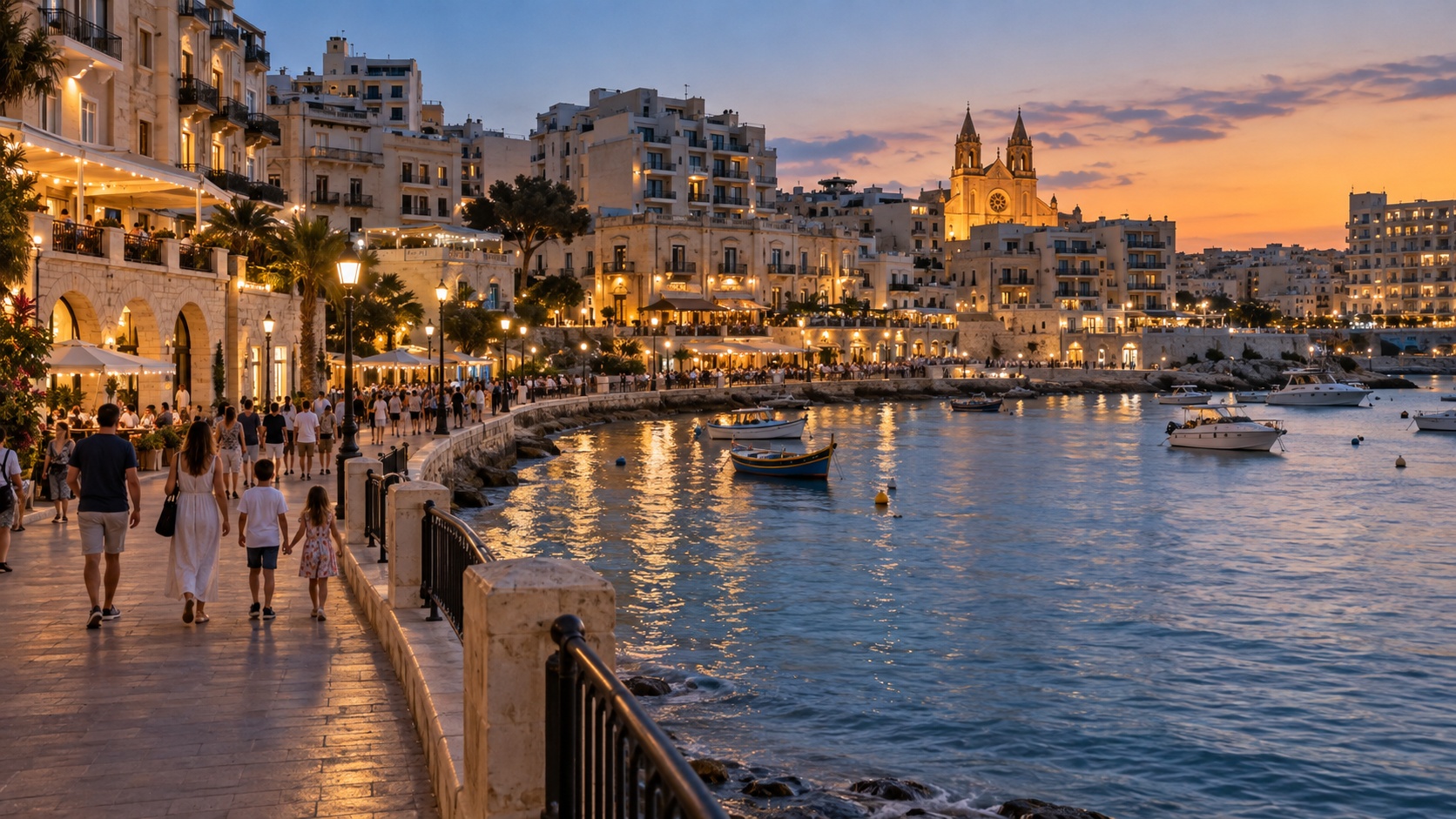 Evening waterfront in Malta